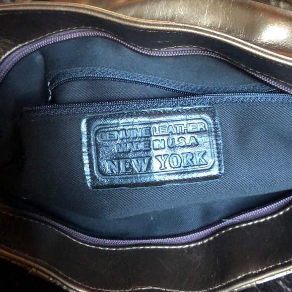 Leather hand bag with gold and snakeskin - Picture 6 of 6